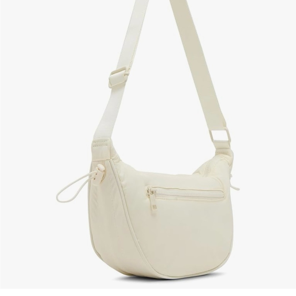 Madden Girl Cream Crescent Crossbody Bag